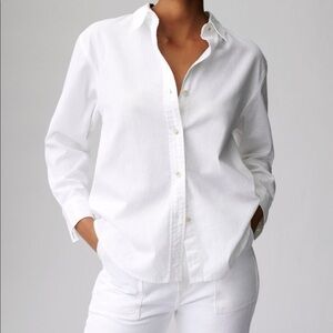 Aritzia Denim Forum Jane Long Sleeve Shirt in Tan